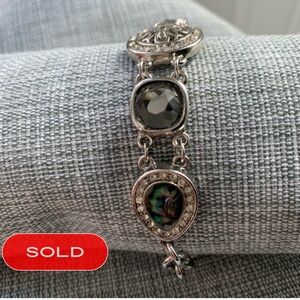 💐2 for $20💐 Silver lace bracelet with blue/green hue stones